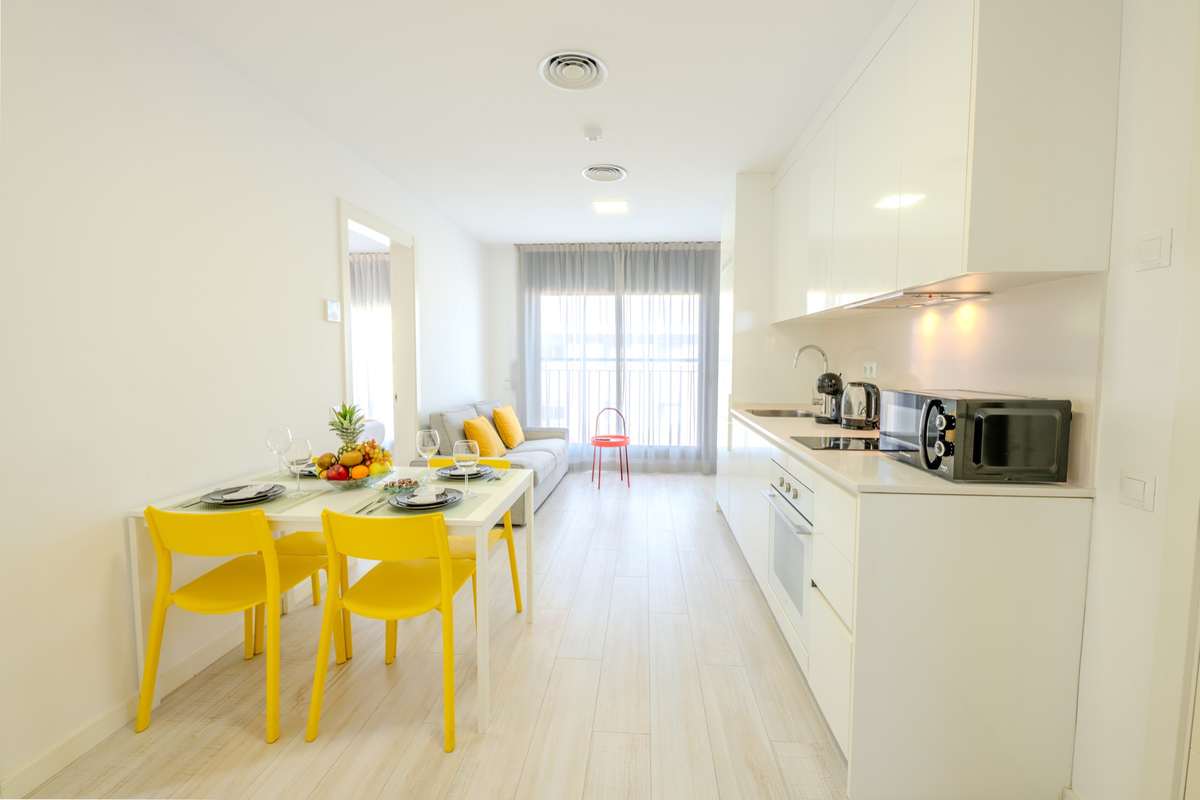 Apartamento de dos dormitorios con cocina equipada del Castell Beach Aparthotel, para hasta cuatro personas